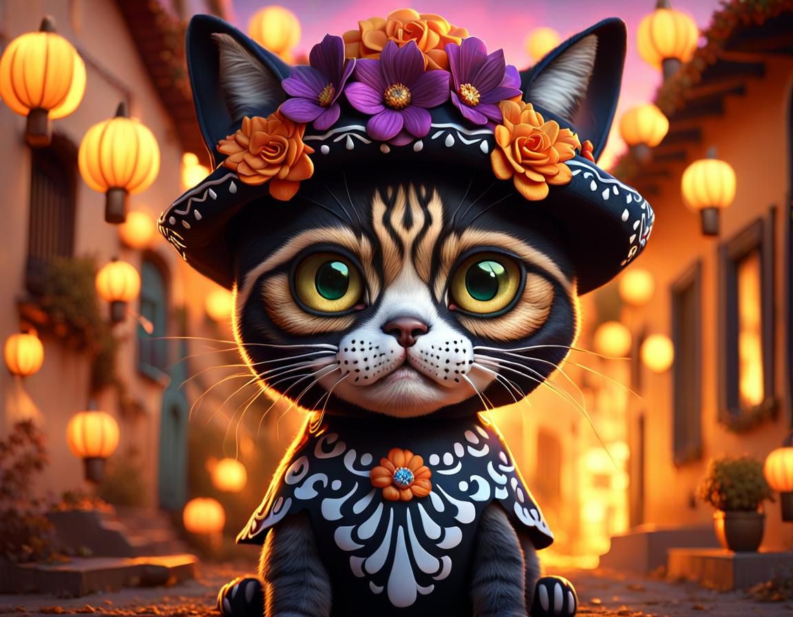 Chibi Catrina: Dia de Muertos Fantasy Art