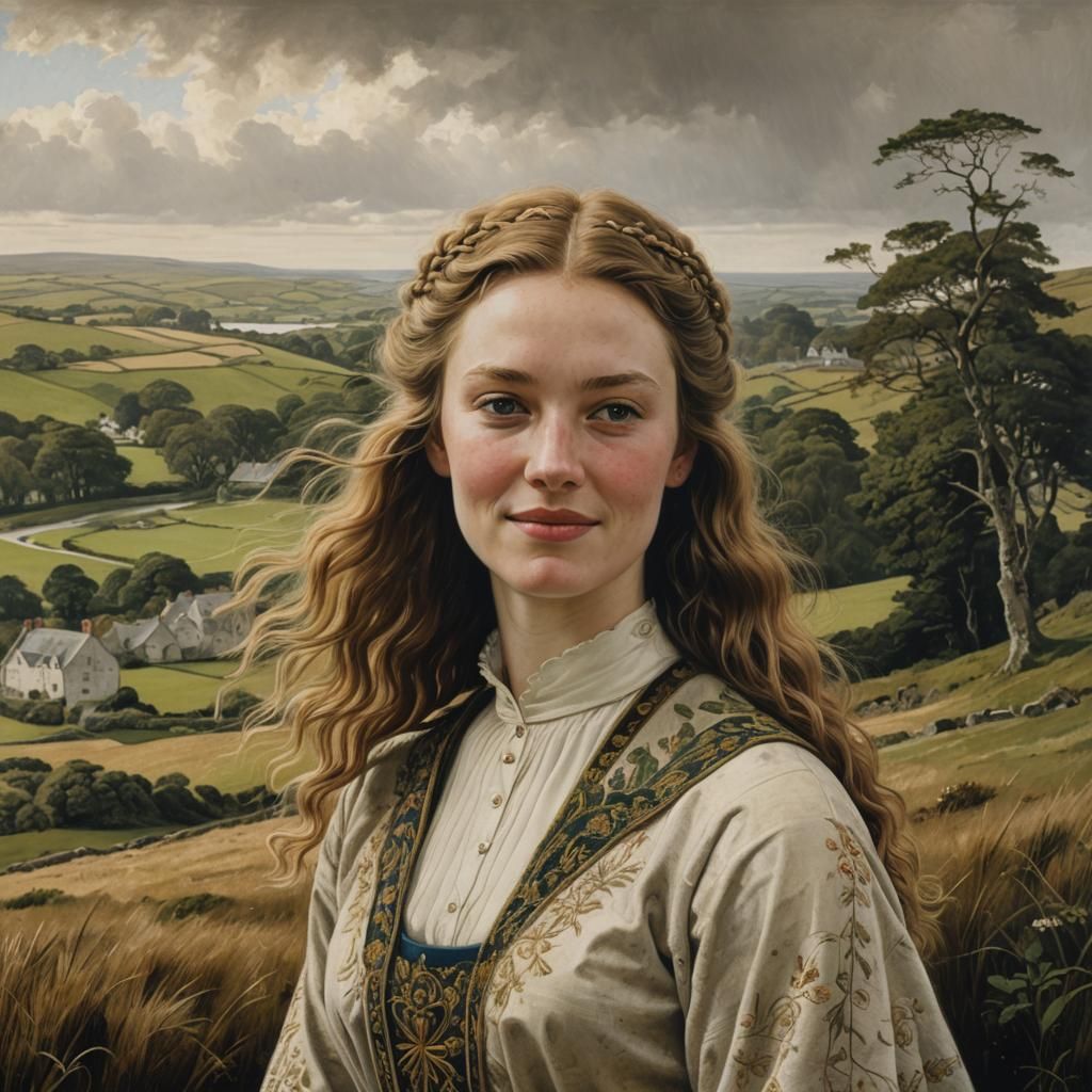 Irish Queen Eithne in Traditional Royal Attire