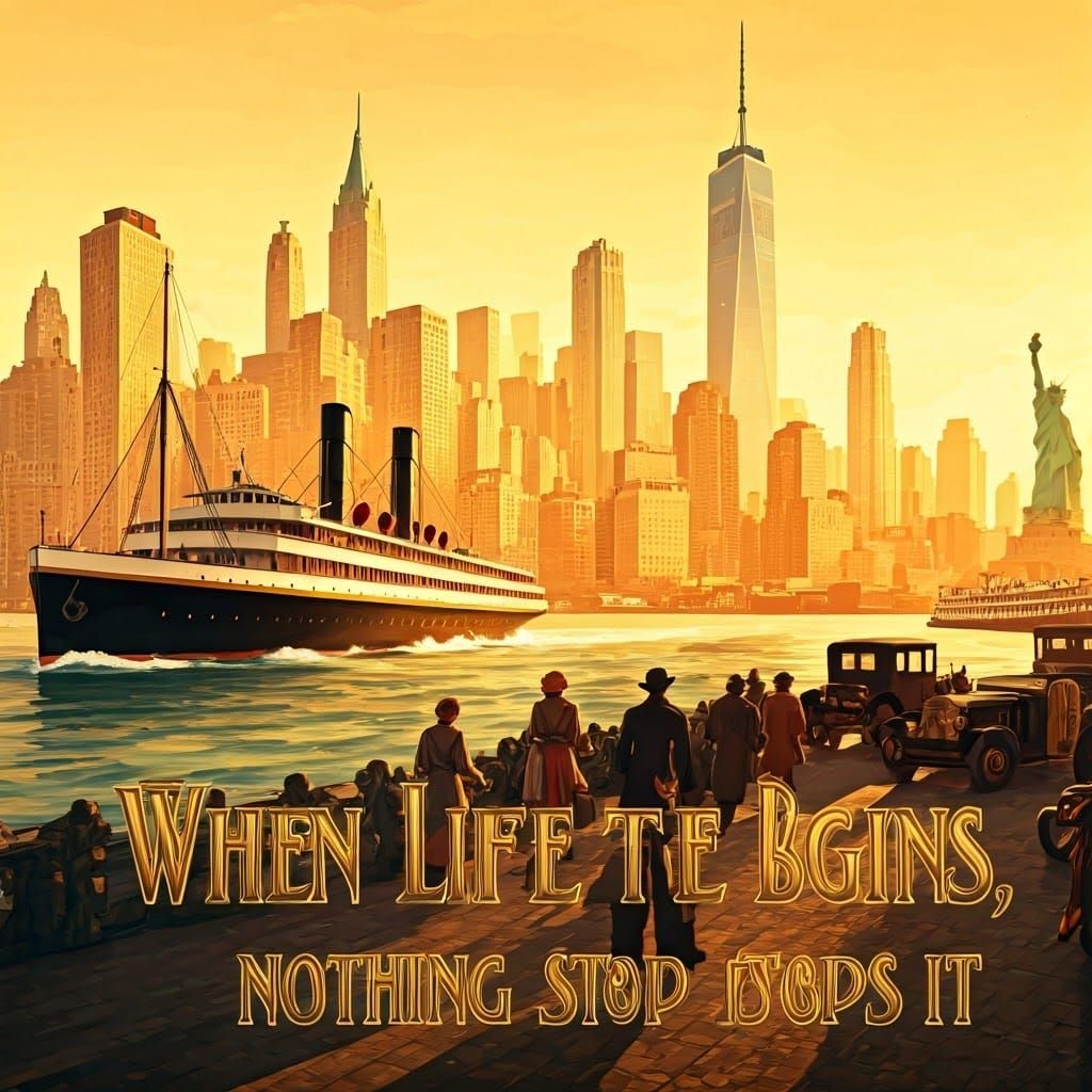 Vintage Manhattan Poster Art: Immigration and Dreams