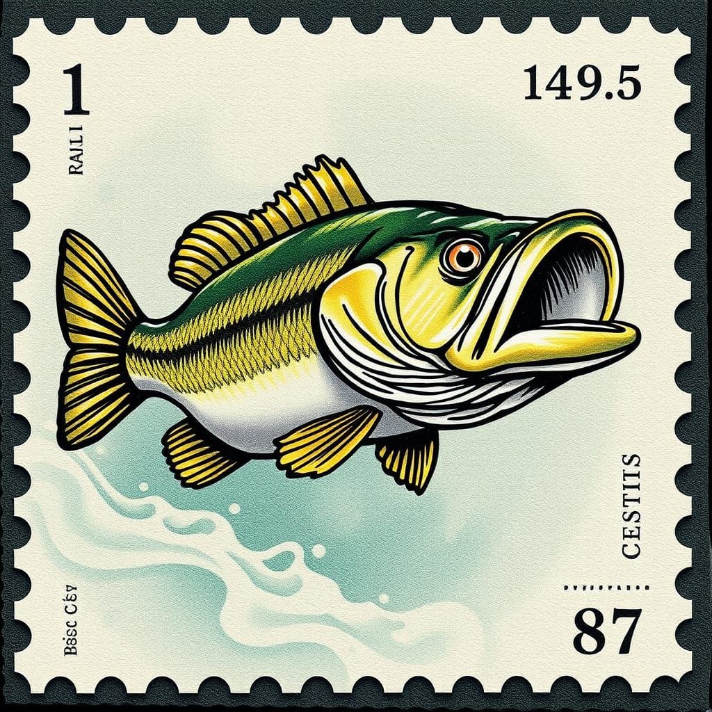 Stamps create wide mouth bass