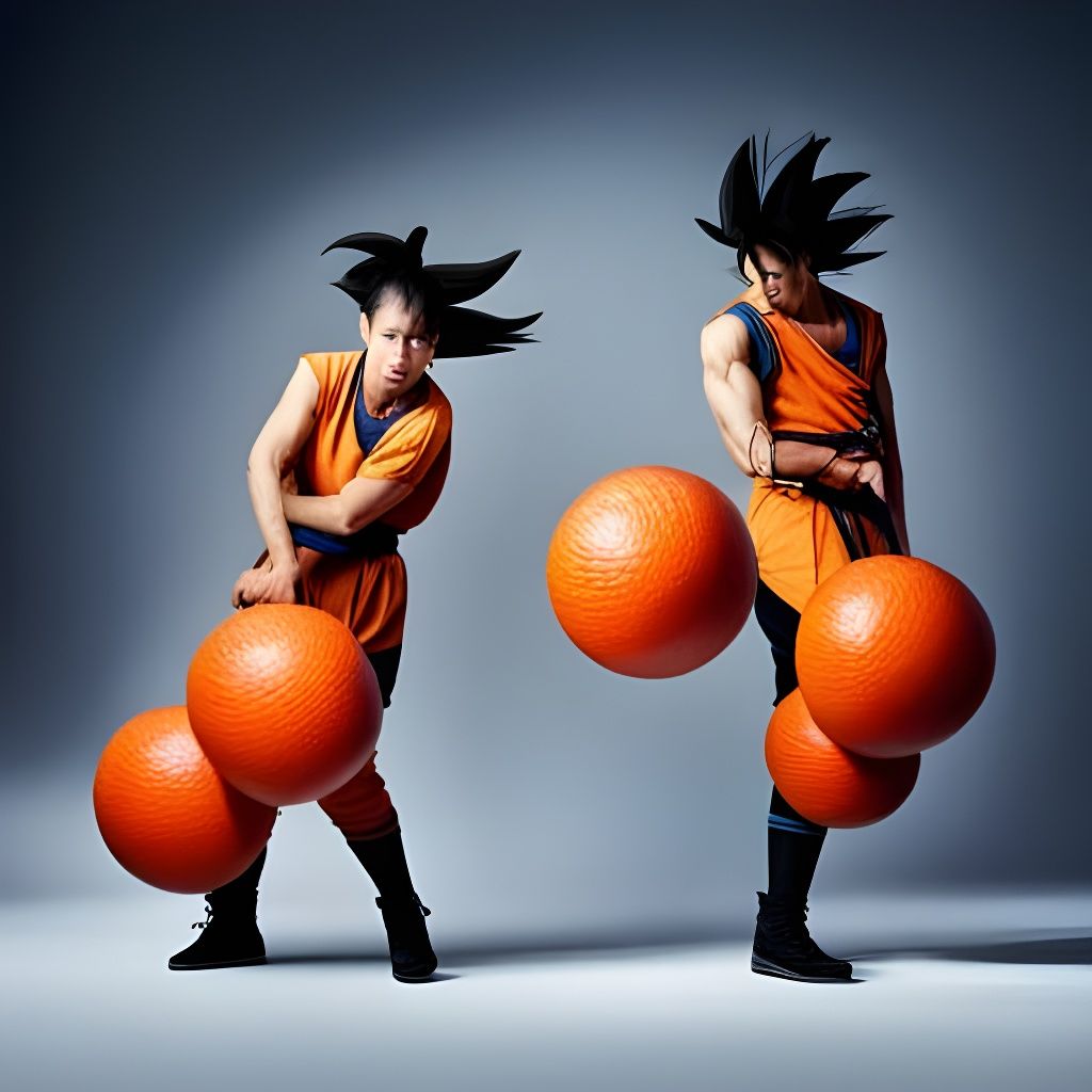 Epic Battle Above Dragonballs: Hyperrealistic Close-Up Portr...