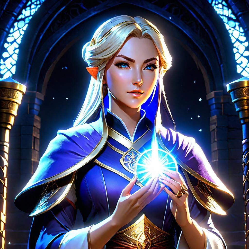 Anime Style Fantasy Healer in a Shrine