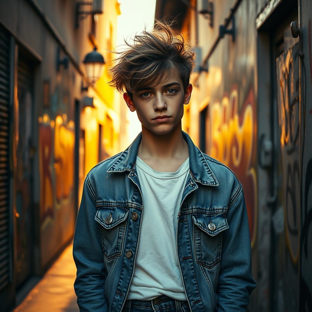 Urban Teenager in Golden Light