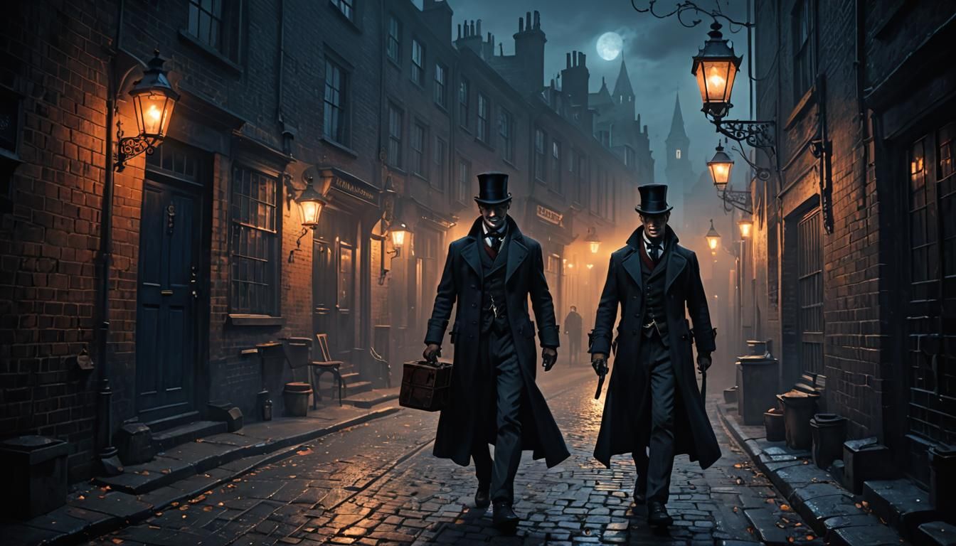 Sherlock Holmes Gaslight Fantasy Alleyway Concept Art