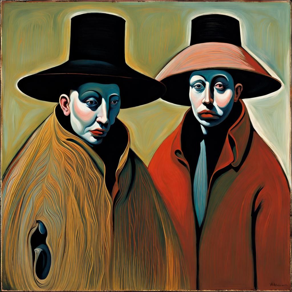 Abstract Figurative Painting in Francis Bacon Style