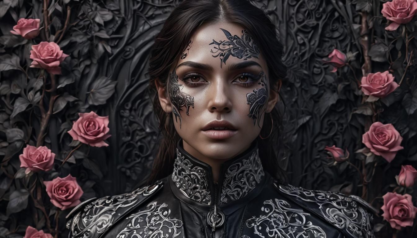 Dark Fantasy Champion in Gothic Oil Painting