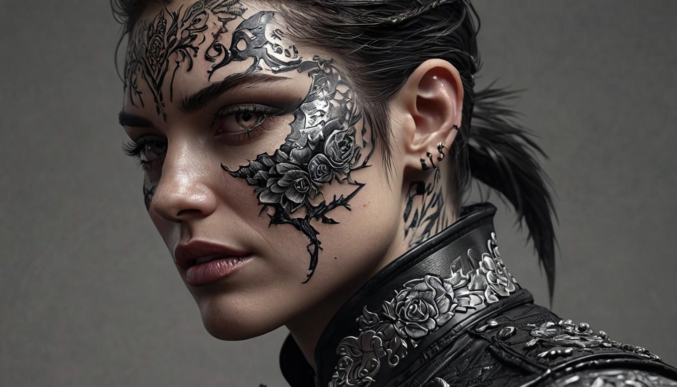 Dark Fantasy Champion Portrait in Matte Painting Style