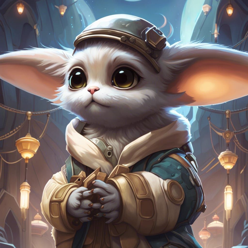 Grogu and Gizmo: A Spaceport Friendship Portrait