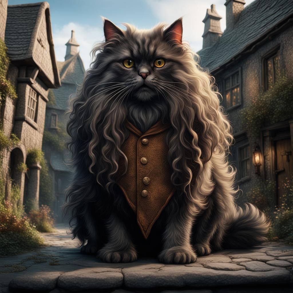 Hagrid as a Cat: Fantasy Concept Art