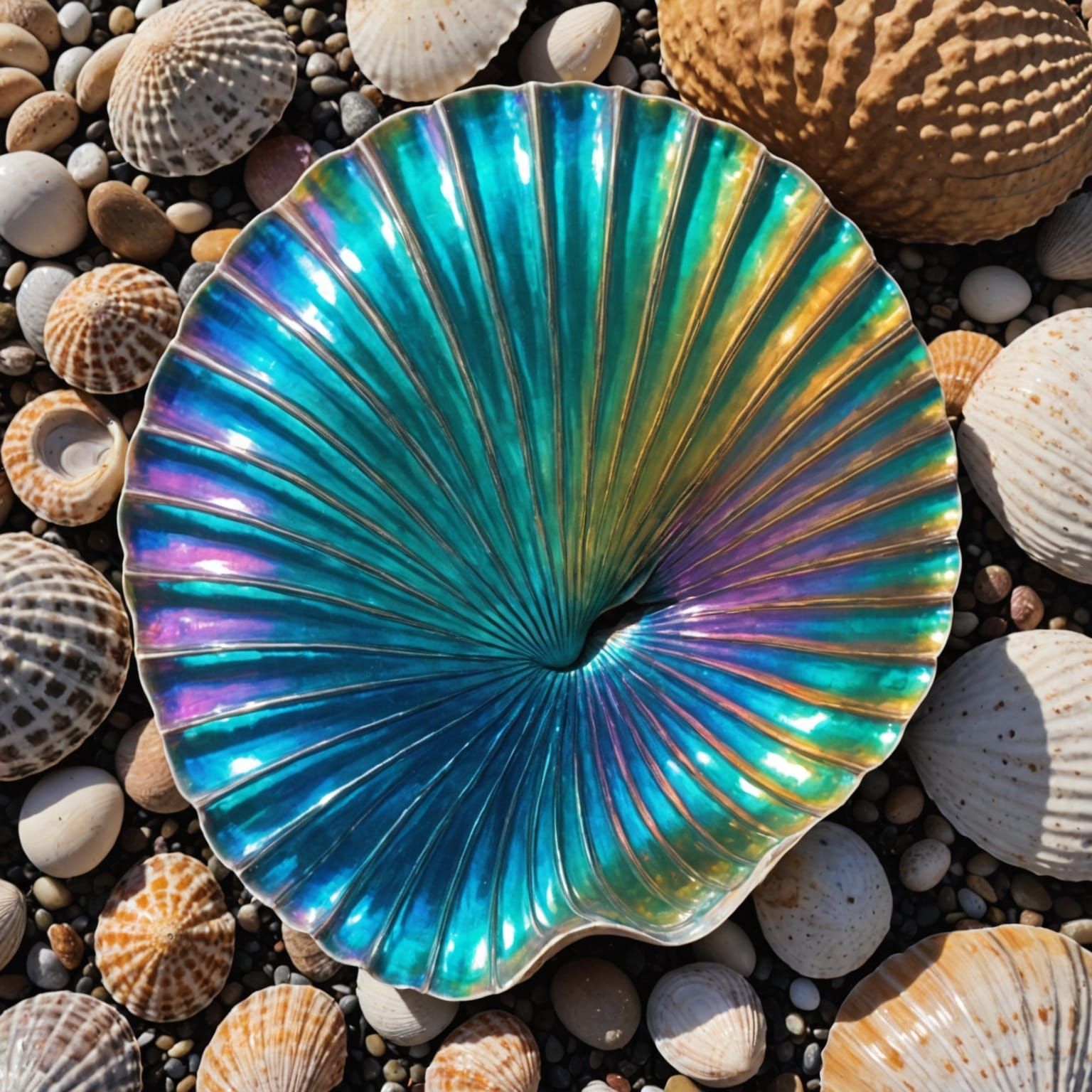 Iridescent Clam Shell