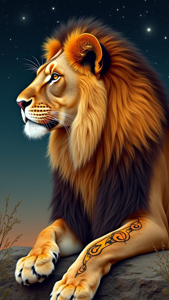 Ethereal Art Nouveau Lioness