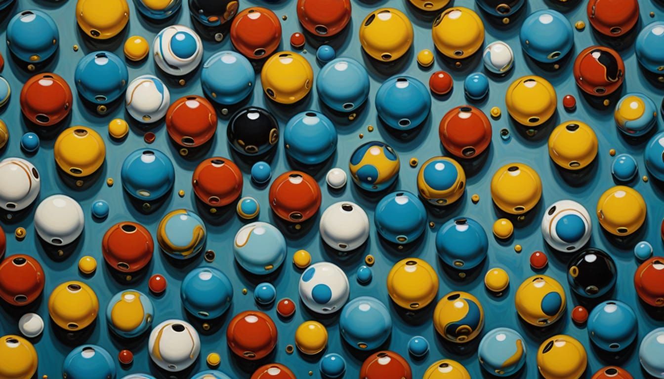 Surreal Melting Beads in Dali Style on Canvas