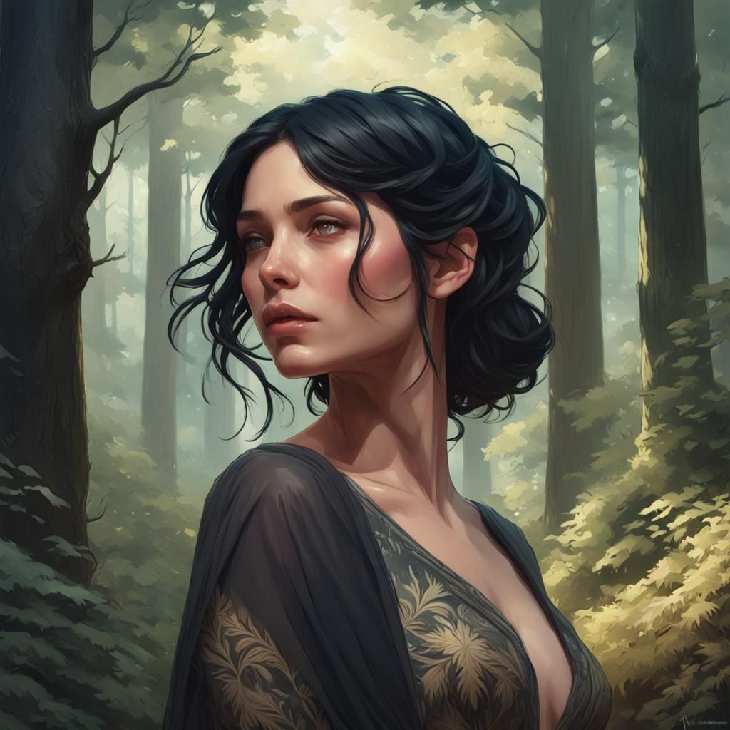 Woman in the forest