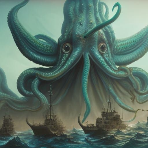 Chief Petty Officer Cthulhu in Detailed Matte Painting
