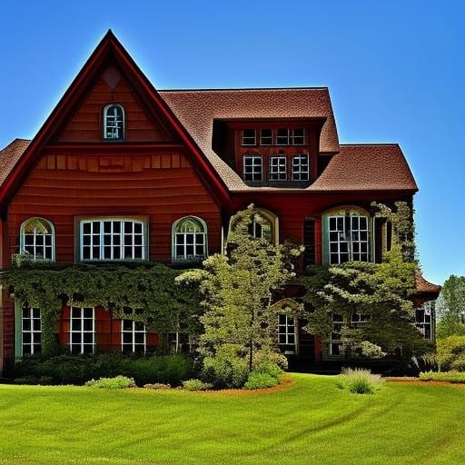 Surreal House with Wild Angles in Dark Fantasy Style