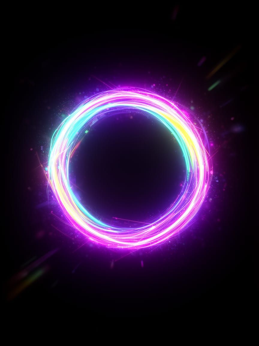 Glowing Neon Plasma Energy Ring in Sci-Fi Style