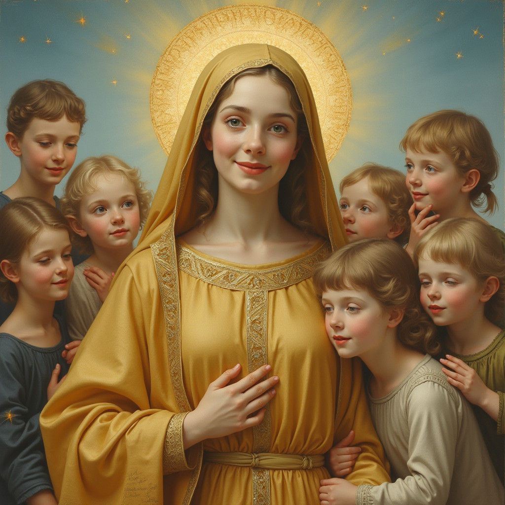 Saint Surrounded by Children in Renaissance Style