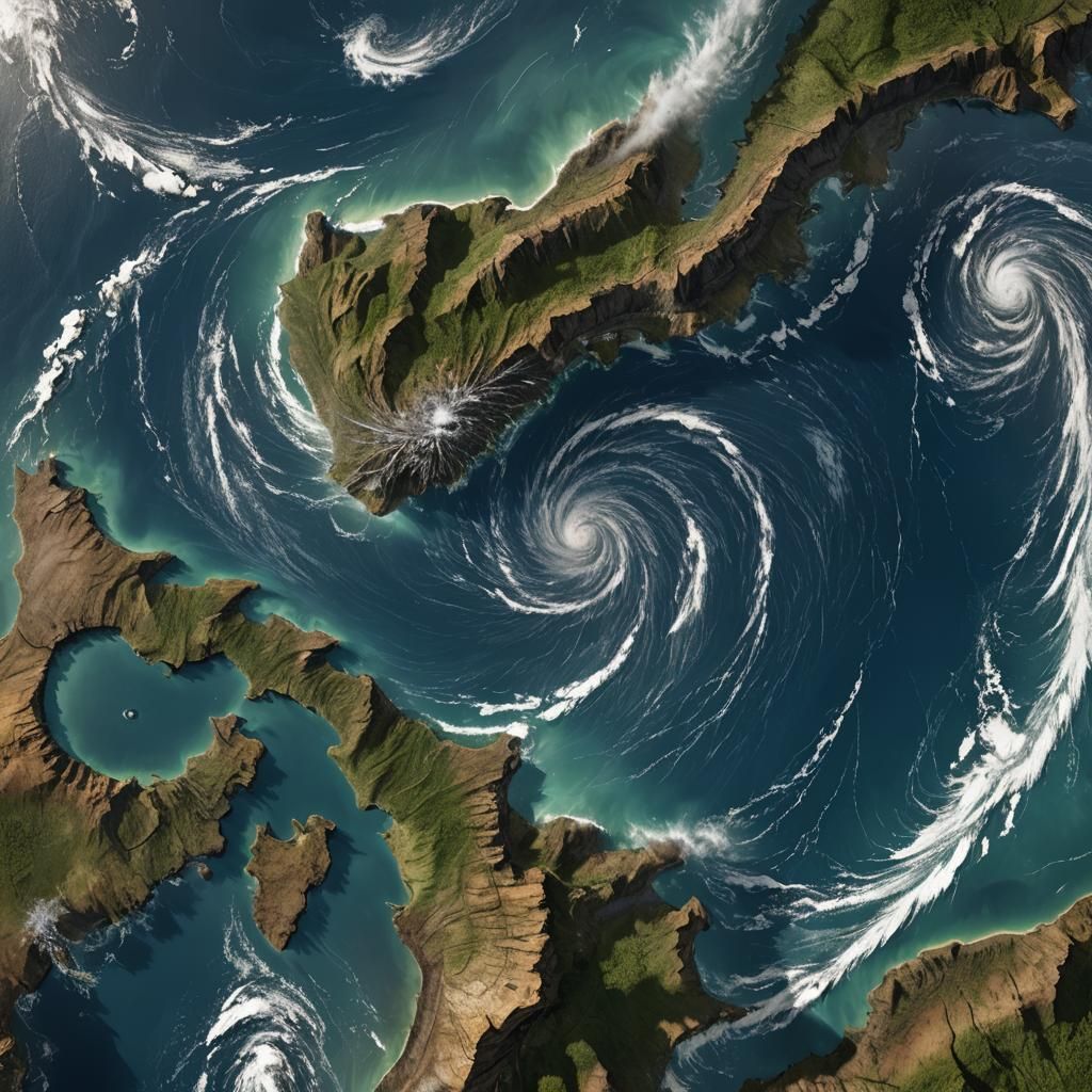 Western Pacific Typhoon: Detailed Matte Painting