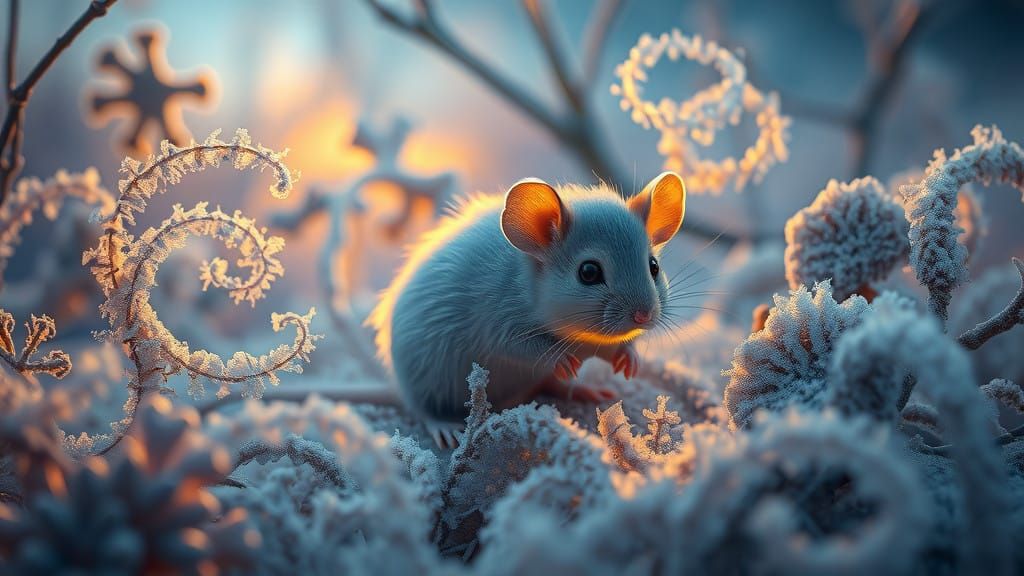Glowing Mouse in Frosty Wonderland