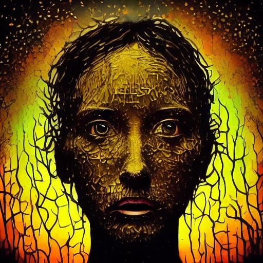 Gritty Film Noir Scene with Hooded Figure in Crowded Marketp...