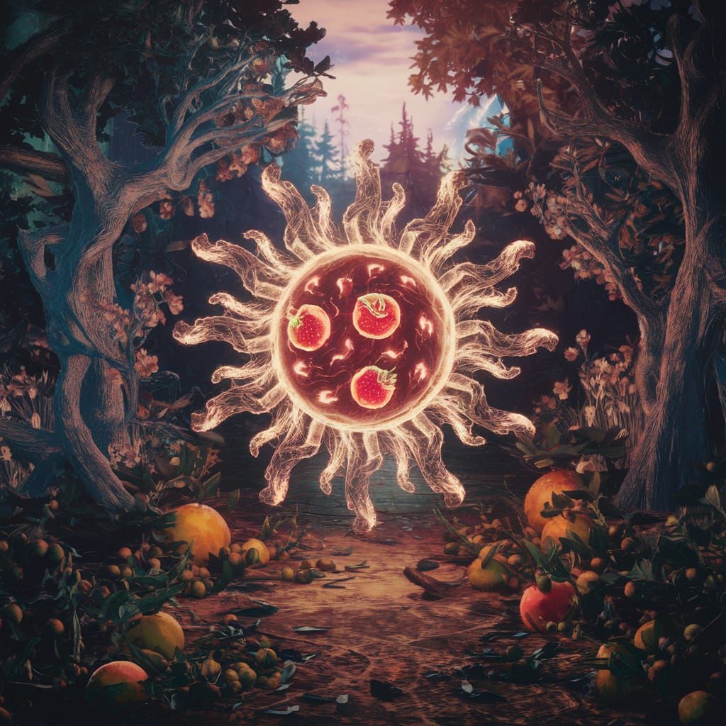 Fantasy Sun Concept Art in Lush Forest