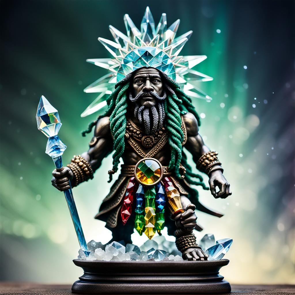 Crystal Jah Rastafari Miniature Fantasy Statue