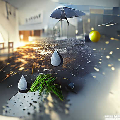 Rainy Night Street Scene in Cyberpunk Style