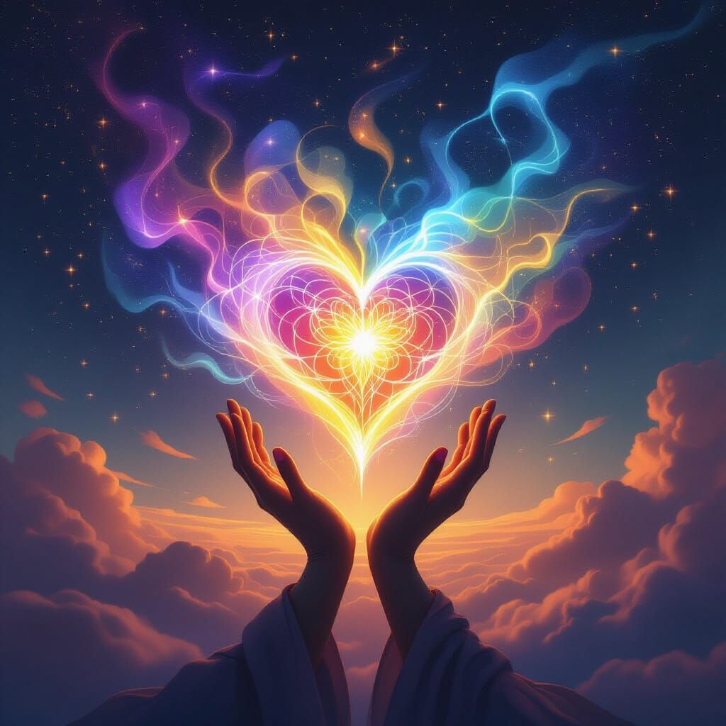 Ethereal Soul Marked by Cosmic Light