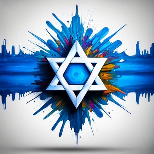 Star of David Banner in Graffiti Art Style