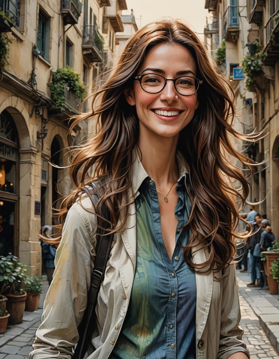 Lebanese Woman's Beautiful Smile: 3D Digital Art