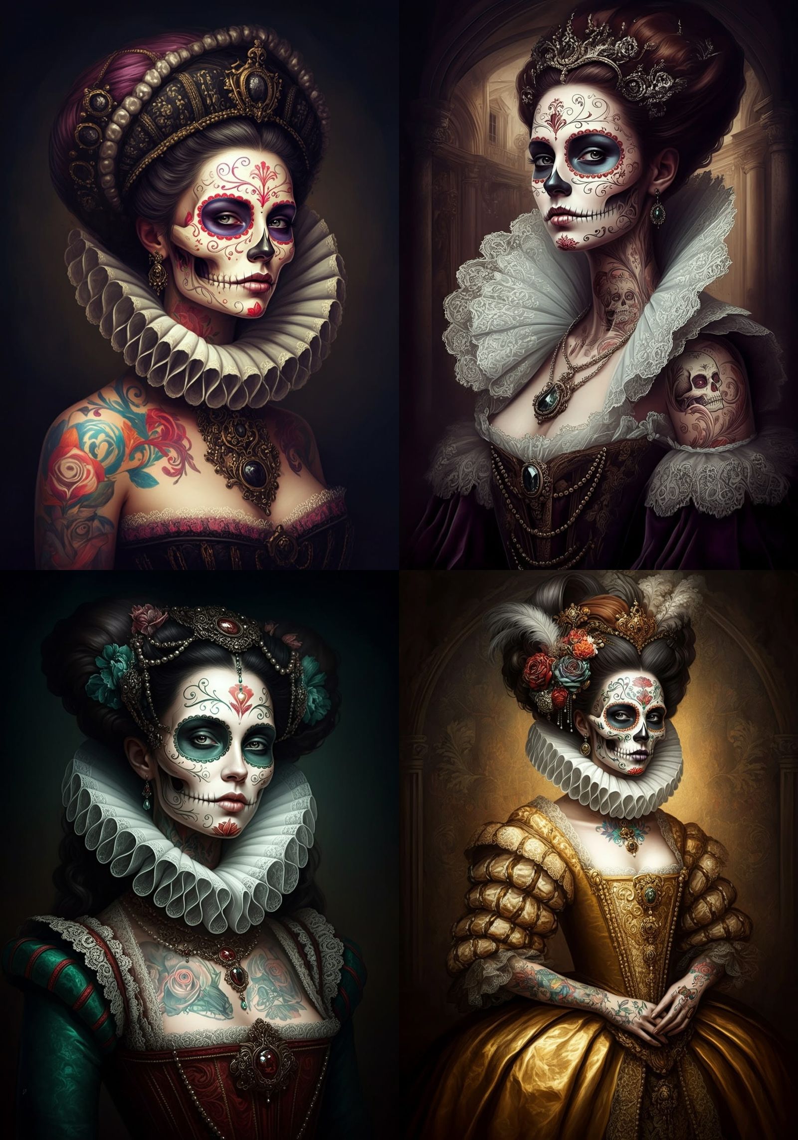 Renaissance princess sugar skull