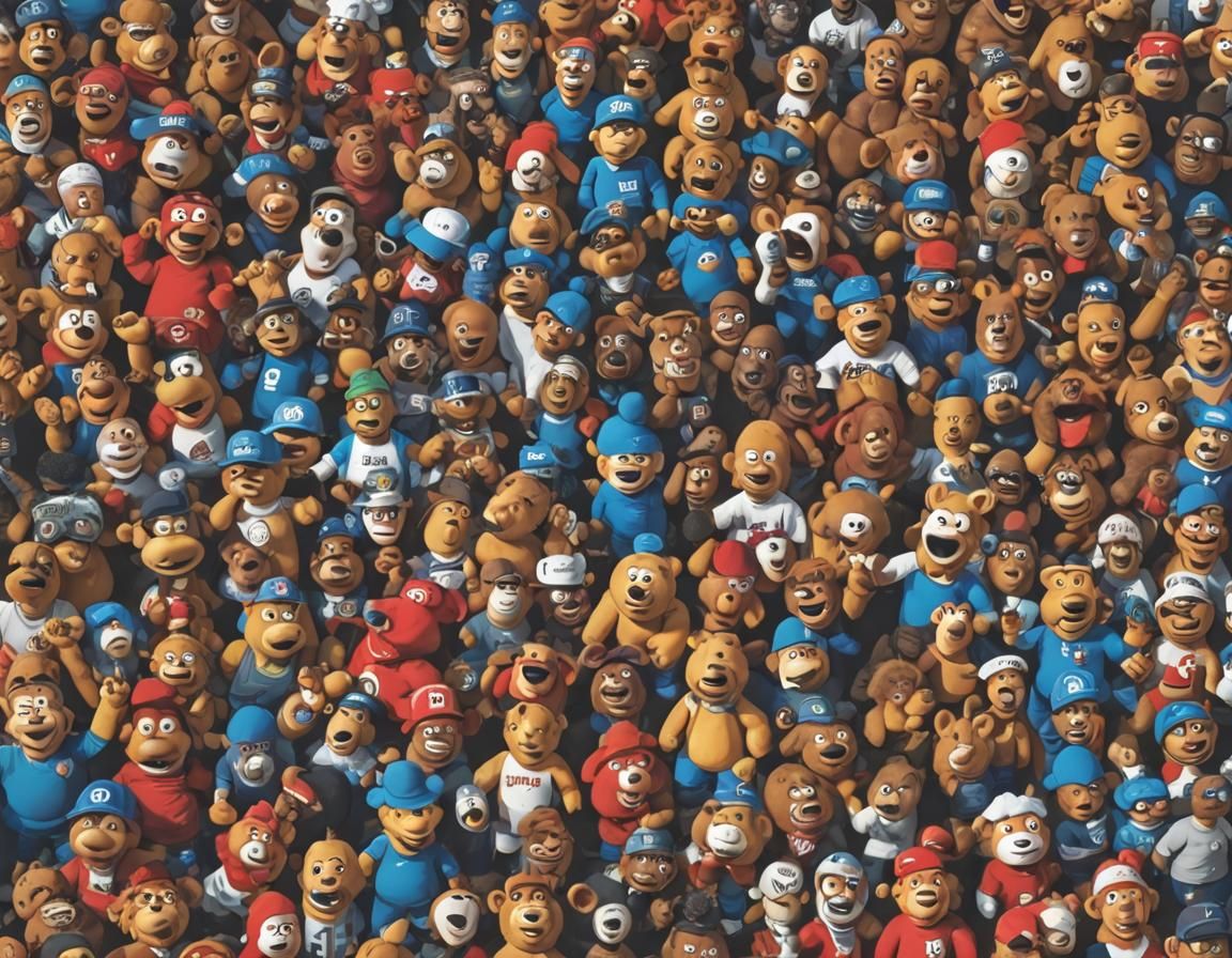 Surreal Mashup of Internet Culture and Meme Characters