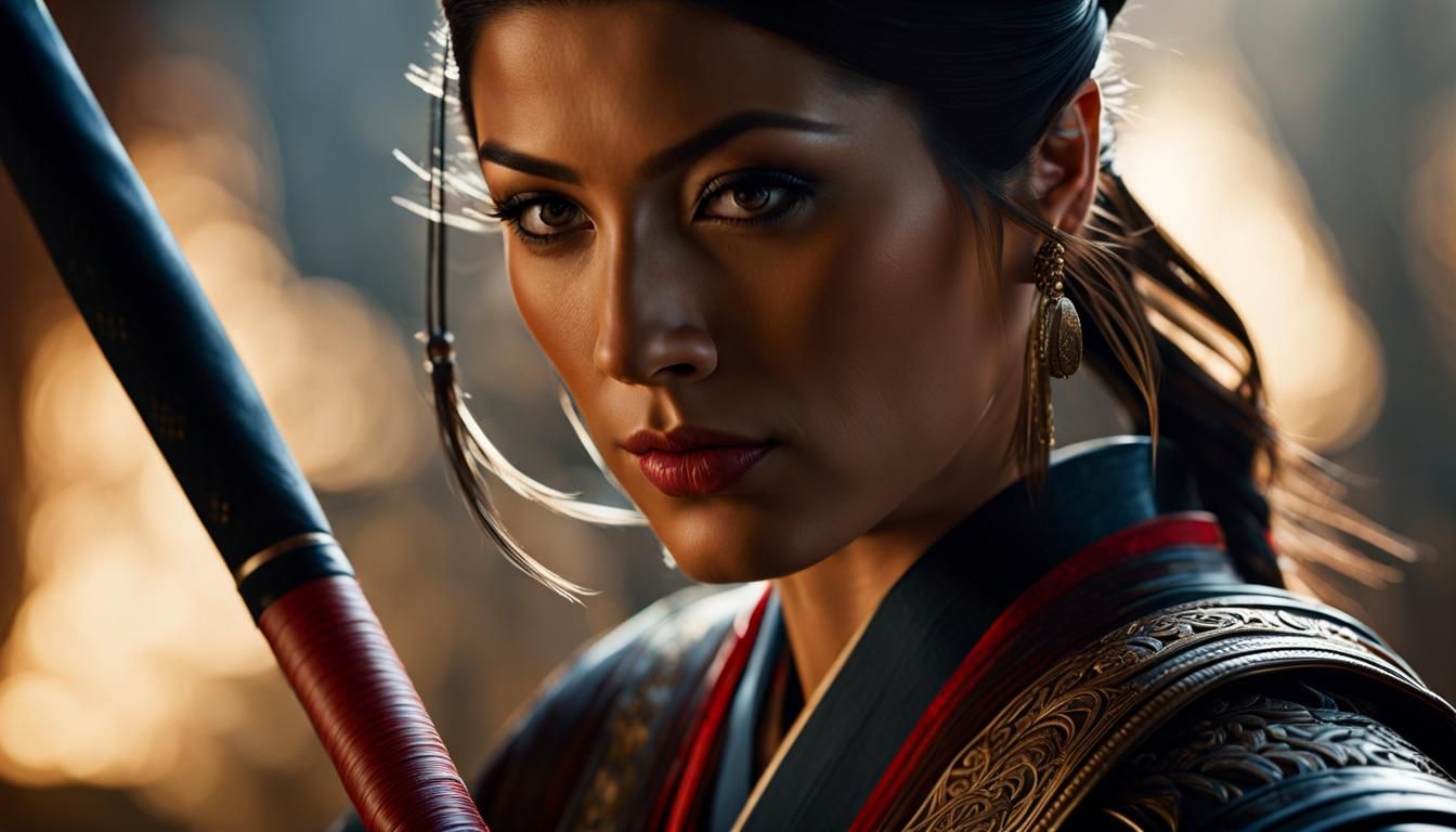 Gorgeous Samurai in Cosmic Japanese Armor