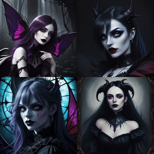 Gothic Tinkerbelle in Dark Vampire Portrait
