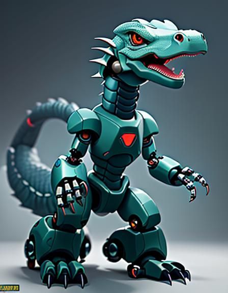 Futuristic Robot Komodo Dragon in 4K