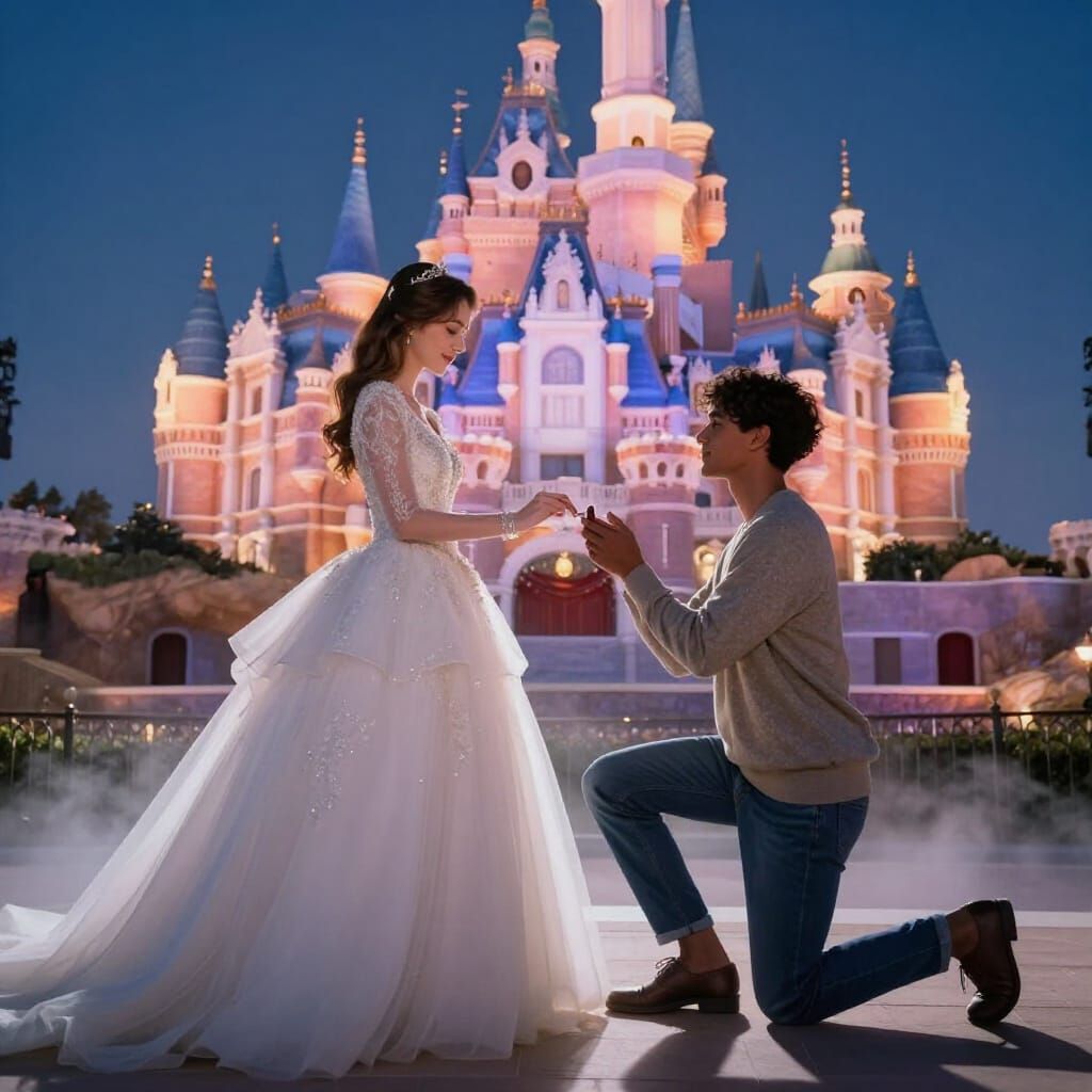 Fairytale Castle Proposal in Ethereal Mist