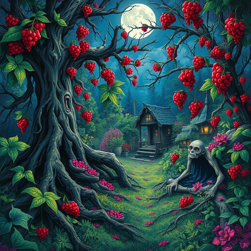 Mystical Moonlit Garden of Ancient Secrets