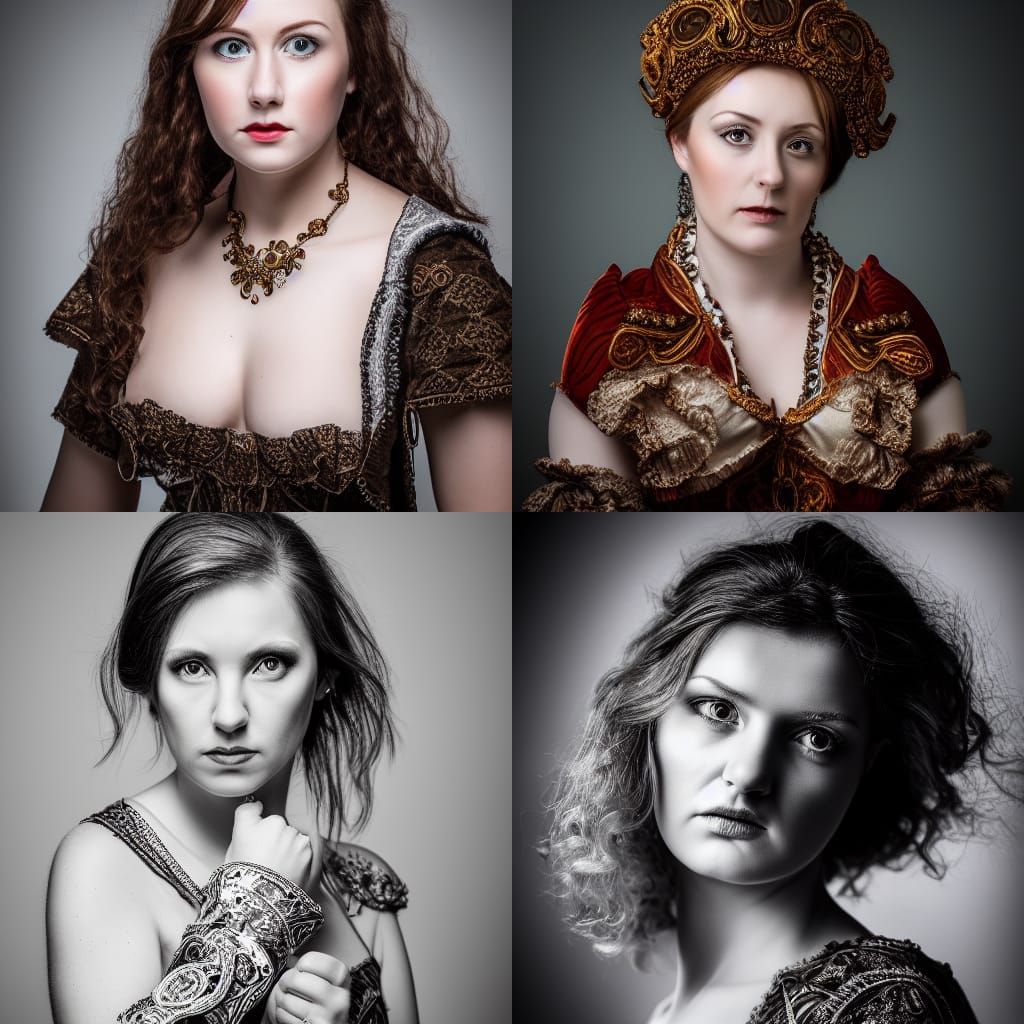 Scottish Woman Portrait in Baroque Style