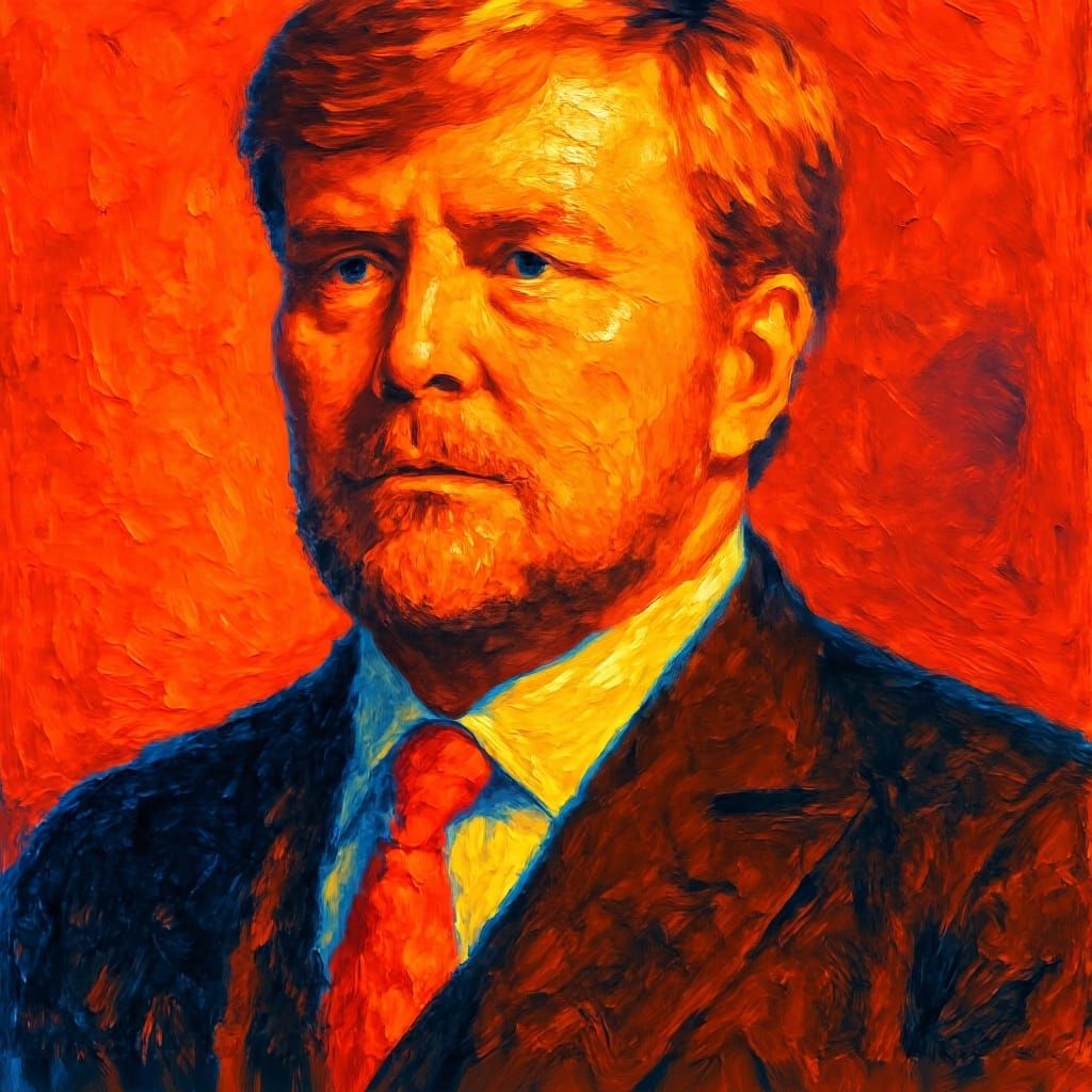 Vivid Orange Portrait of a Man