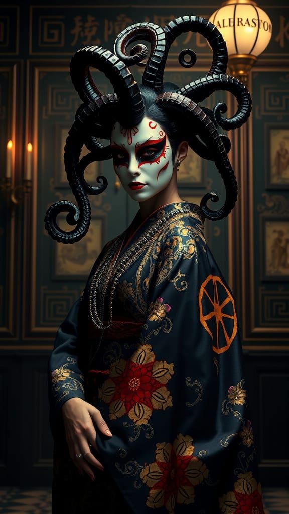 Dark Baroque Geisha in Tentacle Hair, Anna Dittmann Style