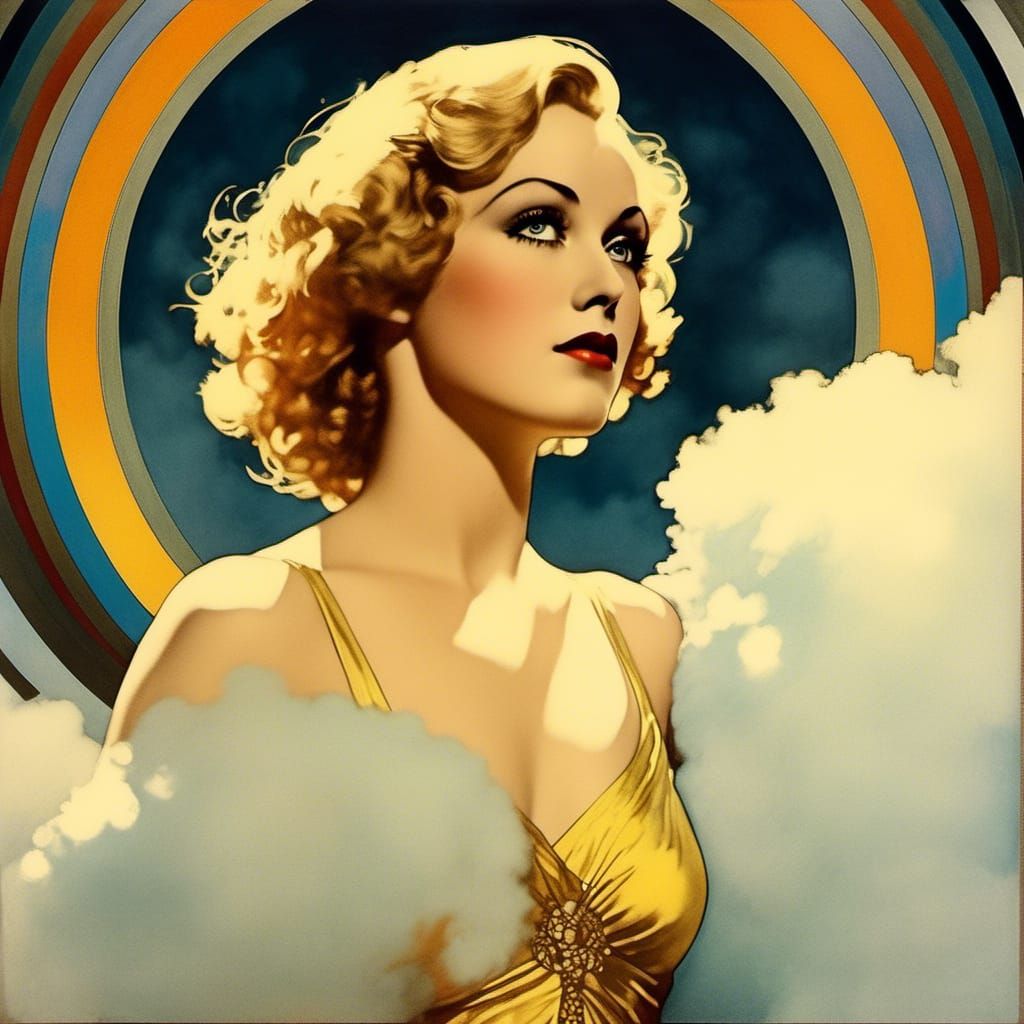 Fay Wray in Psychedelic Prismatic Colors