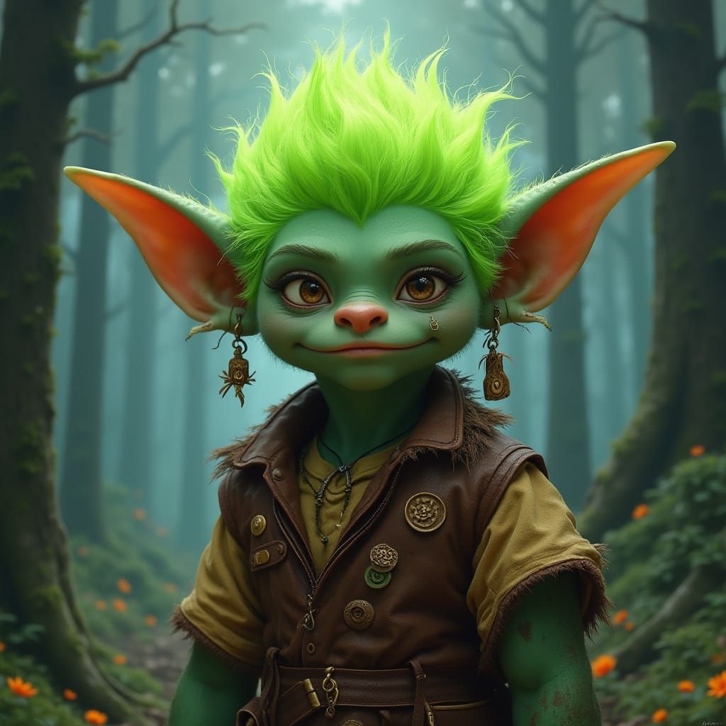 Mystical Troll with Fluorescent Hair