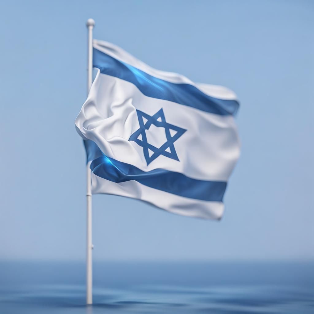 Israeli Flag in Epic 3D Game Cinematic Style