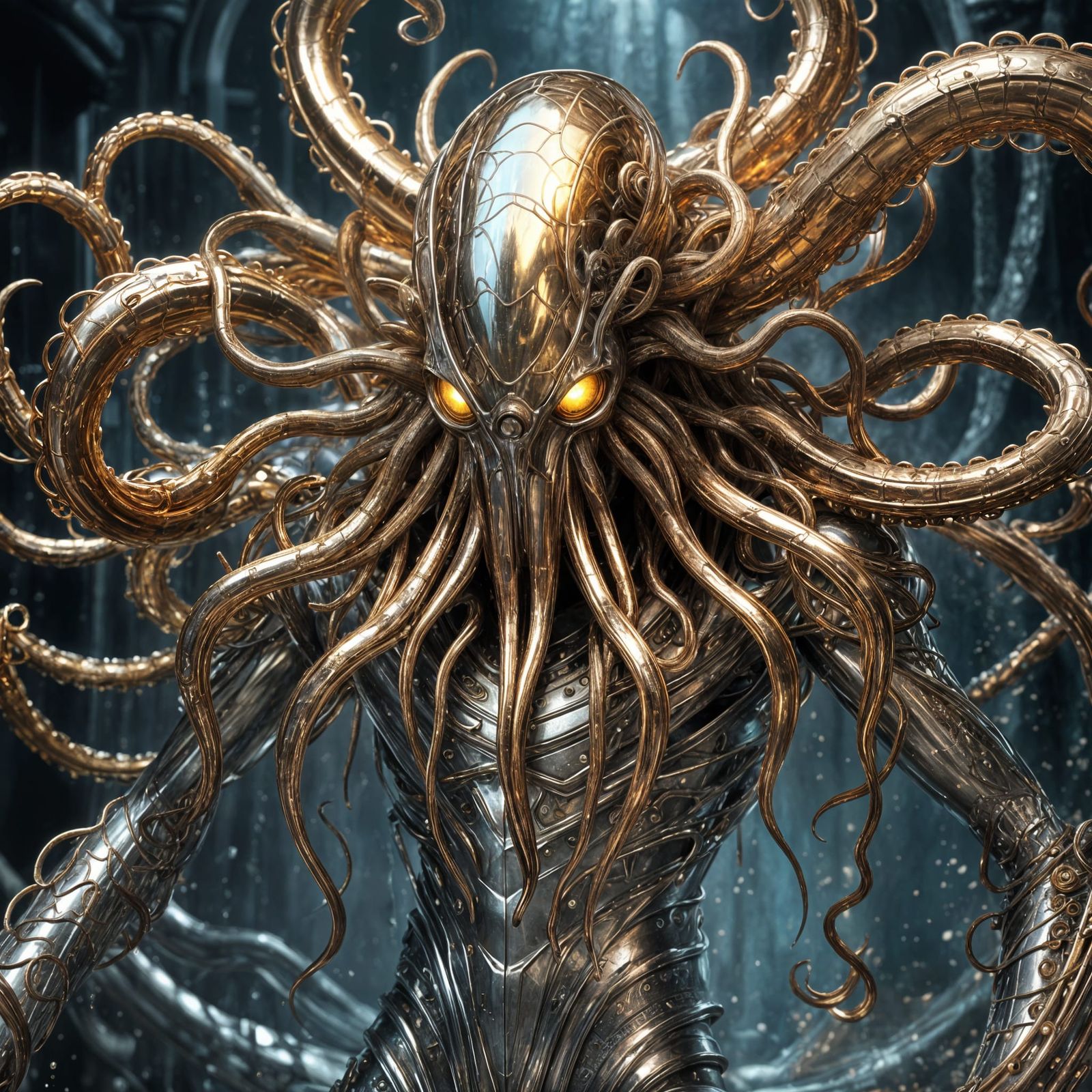 Live liquid metal in armor.