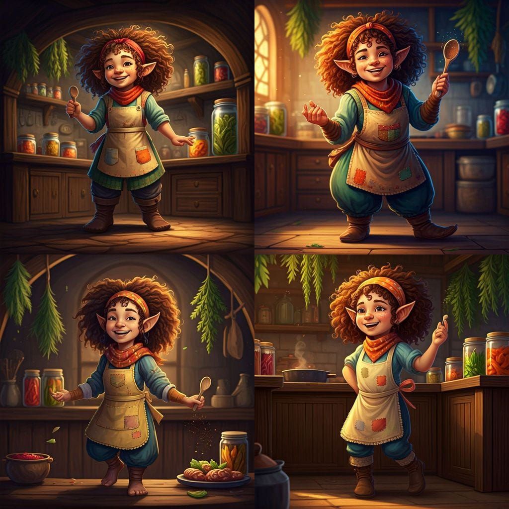 Halfling Cook Eliza 'Spiceheart' Greenson in Her Magical Kit...