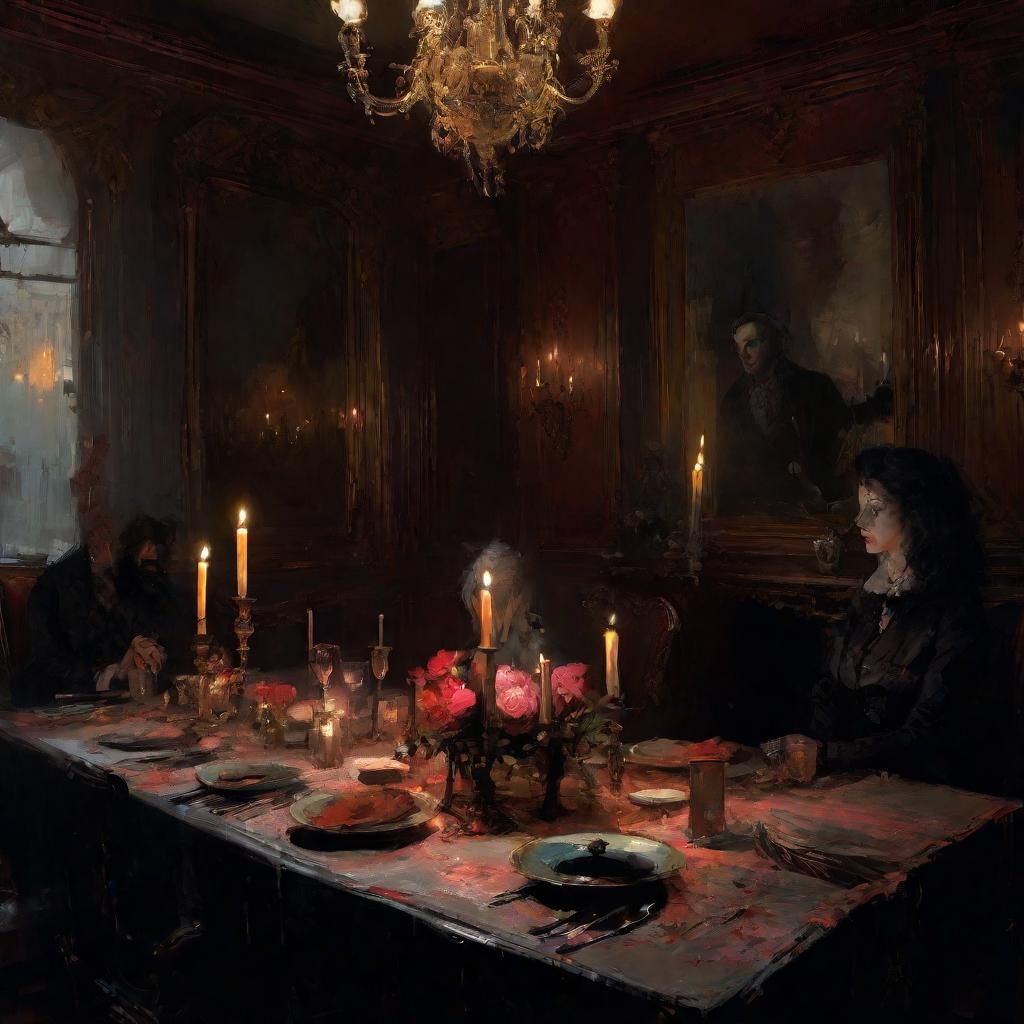 Goth Punk Couple at Rococo Gothic Dinner