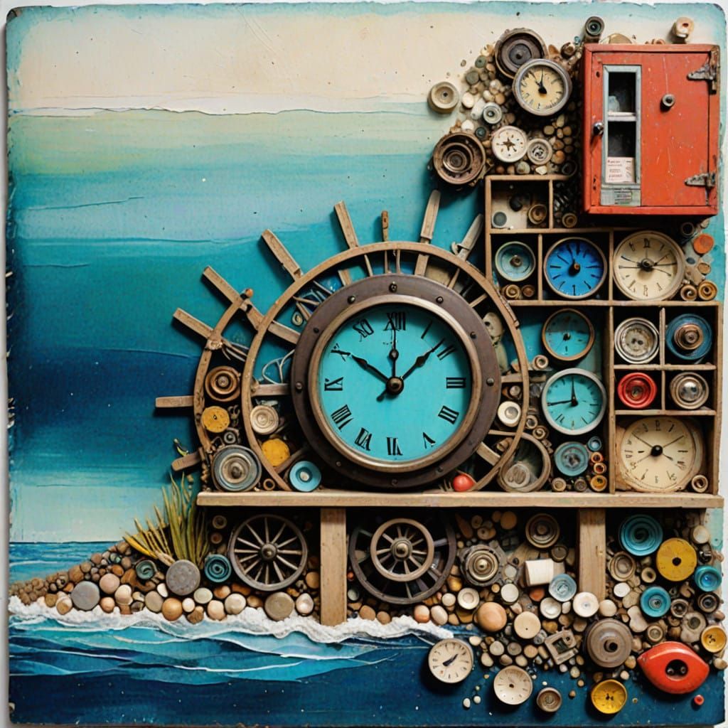 Found object mixed media creation waterside