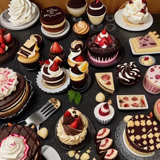 Delicious AI-Generated Dessert Sampler