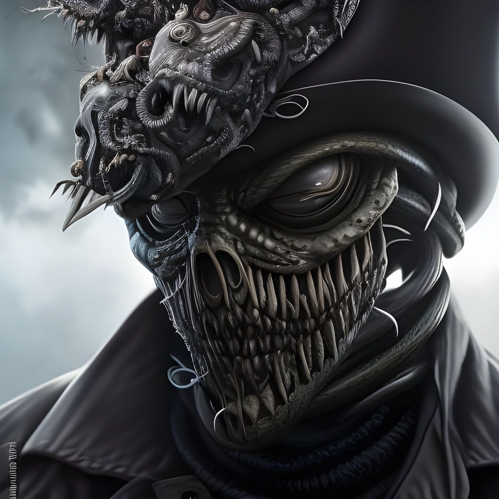 Jack Skellington Venom Hybrid Portrait in Maximalist Style