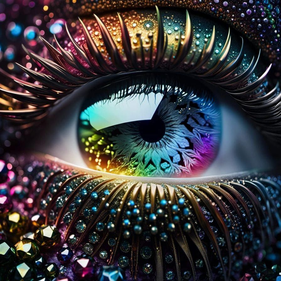 Diamond Eye Crying Rainbow: Photorealistic Constellation